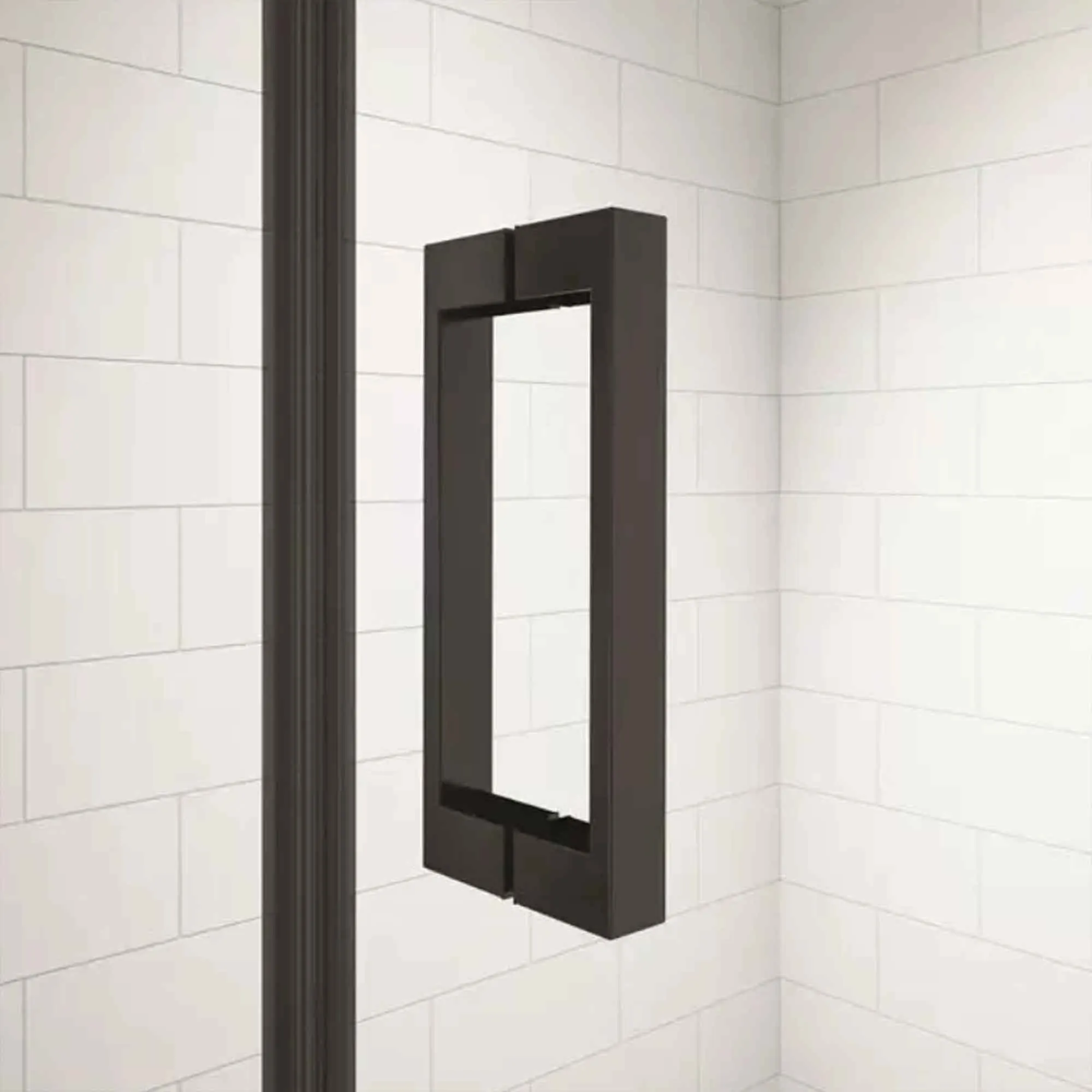 Merlyn 6 Series Sleek Hinge And Inline Shower Door With Side Panel - Matt Black