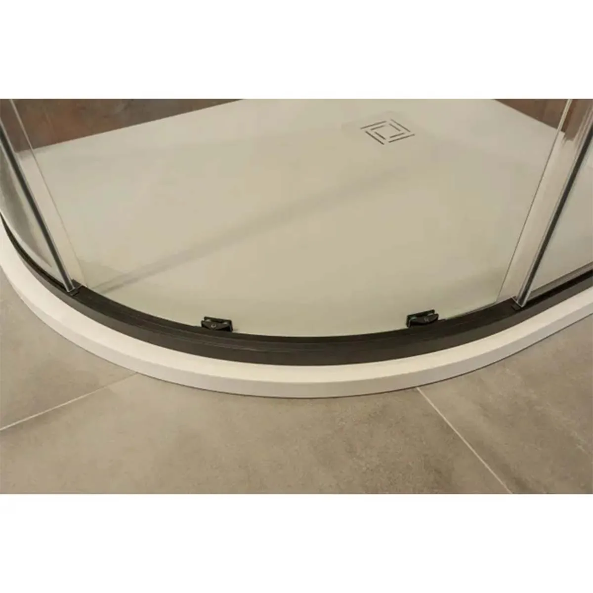 Merlyn 6 Series Sleek Offset Quadrant Sliding Shower Door - Matt Black