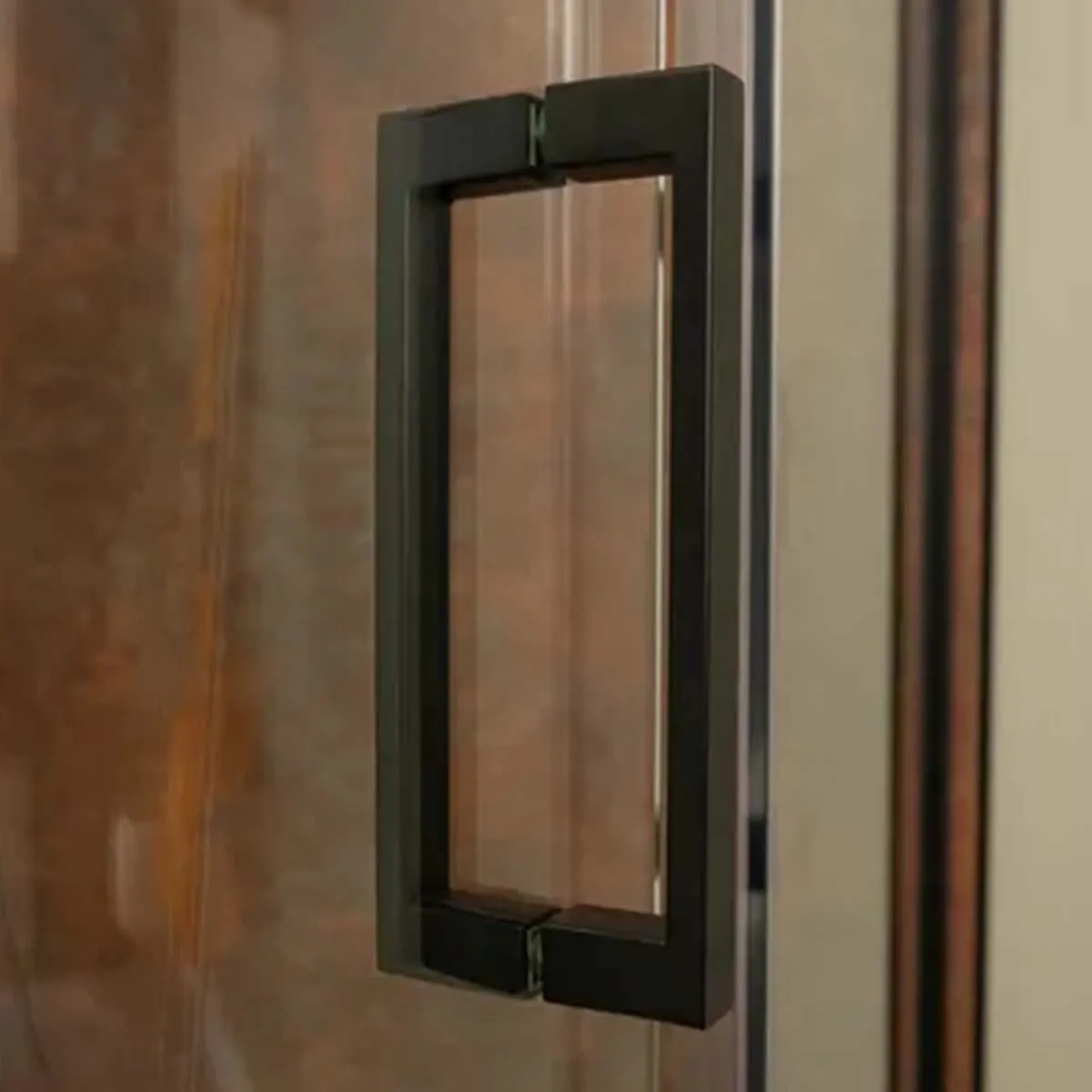 Merlyn 6 Series Sleek Offset Quadrant Sliding Shower Door - Matt Black