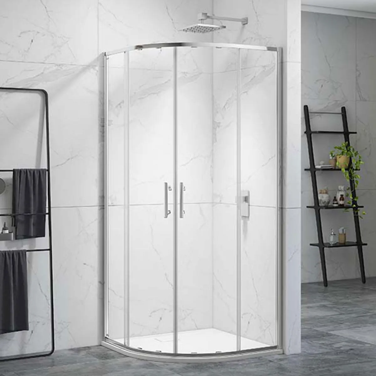 Merlyn 6 Series Sleek Quadrant Double Sliding Shower Door 900mm  - Chrome