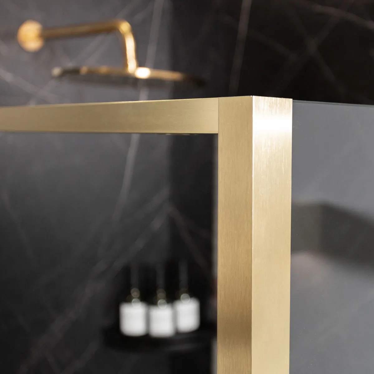 Merlyn 6 Series Sleek Quadrant Sliding Shower Door 900mm - Brushed Brass