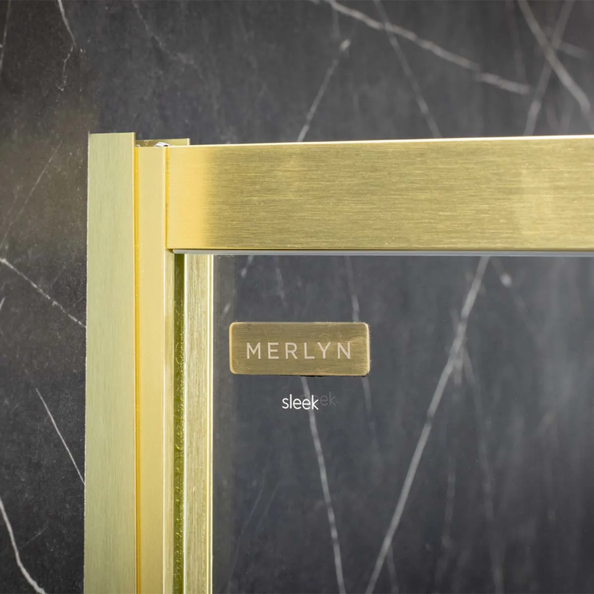 Merlyn 6 Series Sleek Quadrant Sliding Shower Door 900mm - Brushed Brass