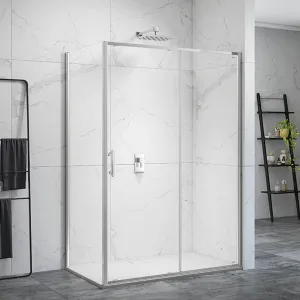 Merlyn 6 Series Sleek Sliding Shower Door With Side Panel - Chrome