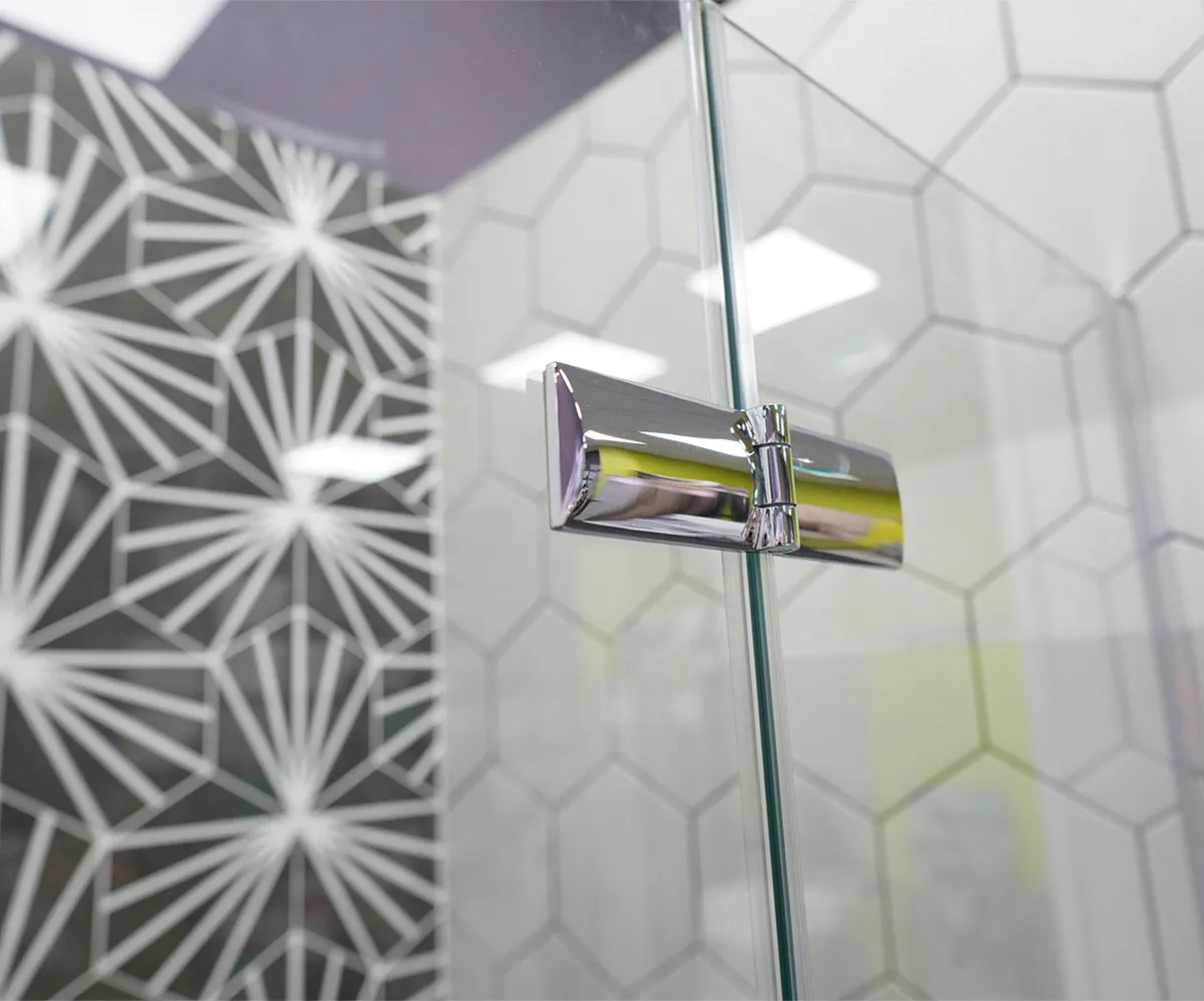 Merlyn 8 Series Frameless Bi-Fold Hinged Shower Door In Recess