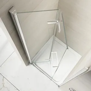 Merlyn 8 Series Frameless Bi-Fold Hinged Shower Door In Recess