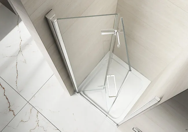 Merlyn 8 Series Frameless Bi-Fold Hinged Shower Door With Side Panel