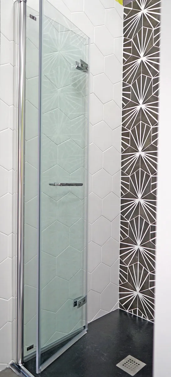Merlyn 8 Series Frameless Bi-Fold Hinged Shower Door With Side Panel