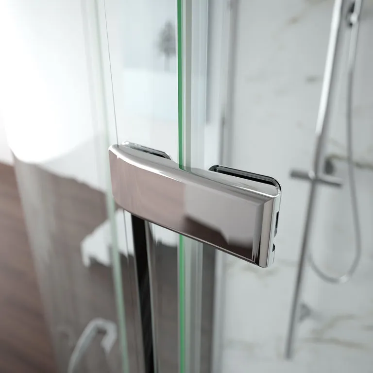 Merlyn 8 Series Frameless Hinge and Inline Shower Door With Side Panel
