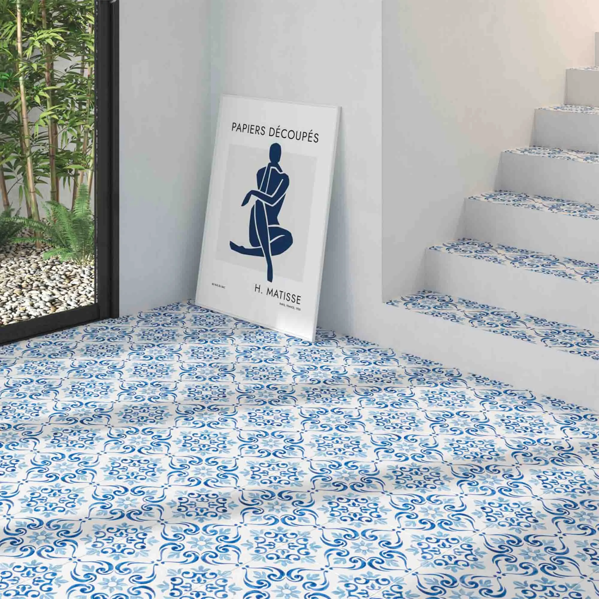 Mestral Bloom Pattern Porcelain Tile 22x22cm Matt