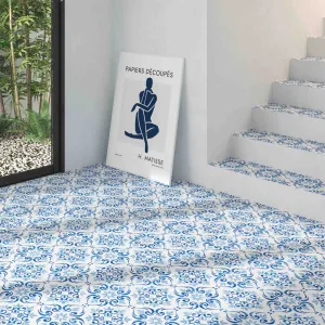 Mestral Bloom Pattern Porcelain Tile 22x22cm Matt