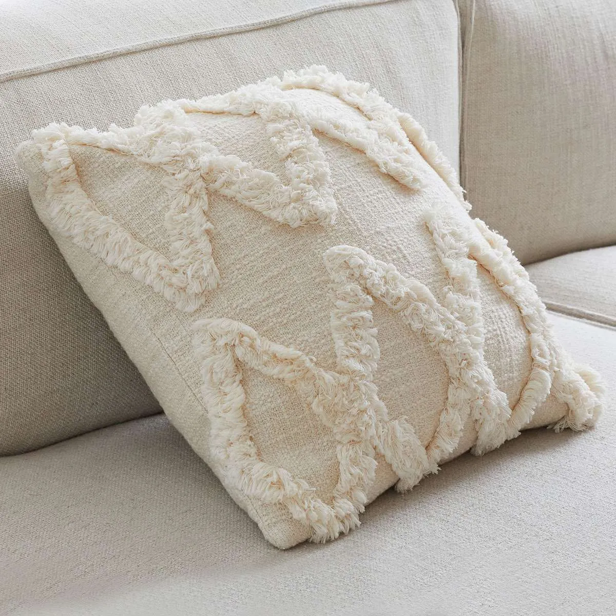 Mieke Tufted Throw Cushion - Natural Mocka