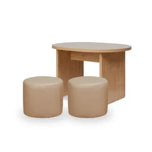Mini Maeve Natural   Mini Moo Beige Two Seater Set Mocka