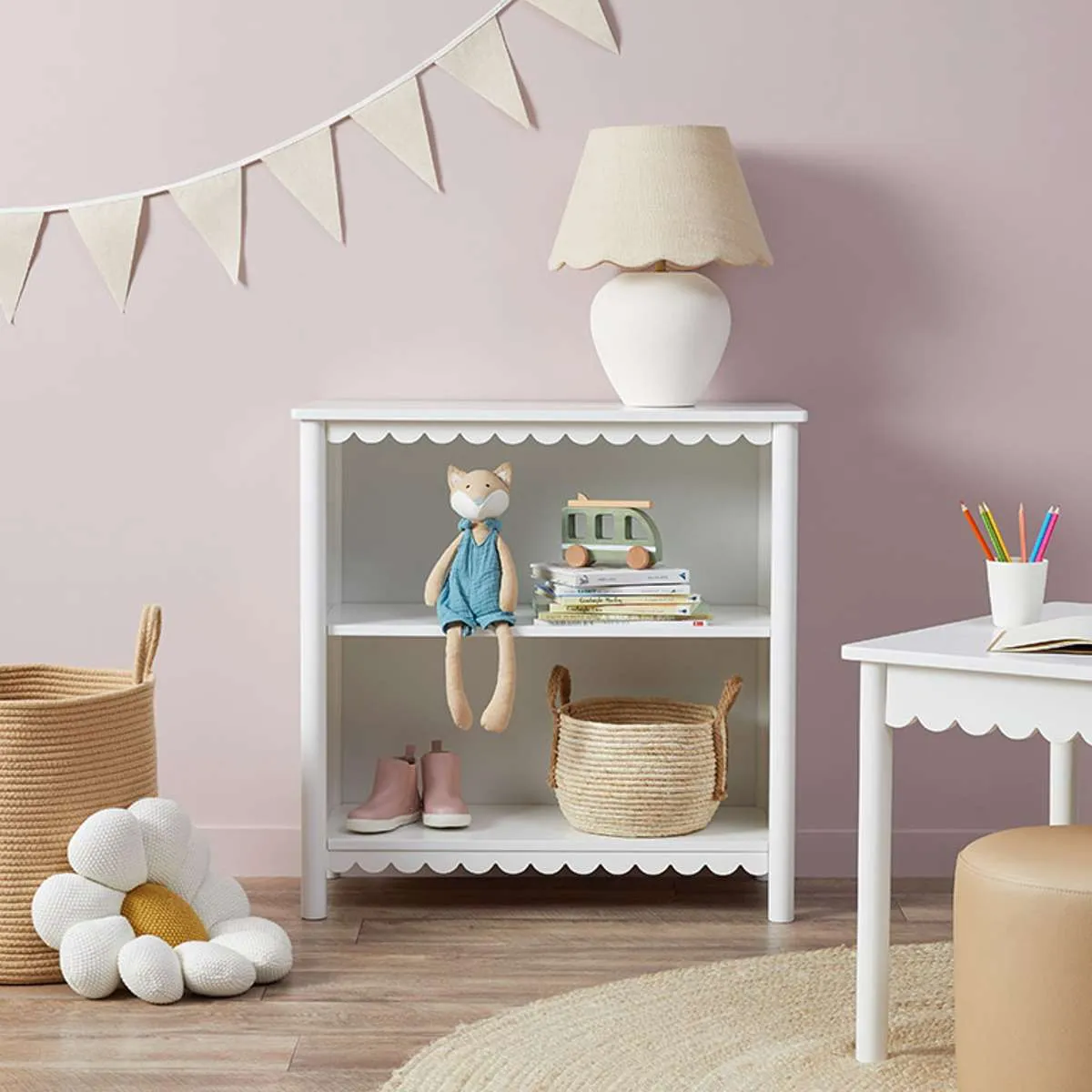 Mini Maisie Play Table   Bookcase Set Mocka
