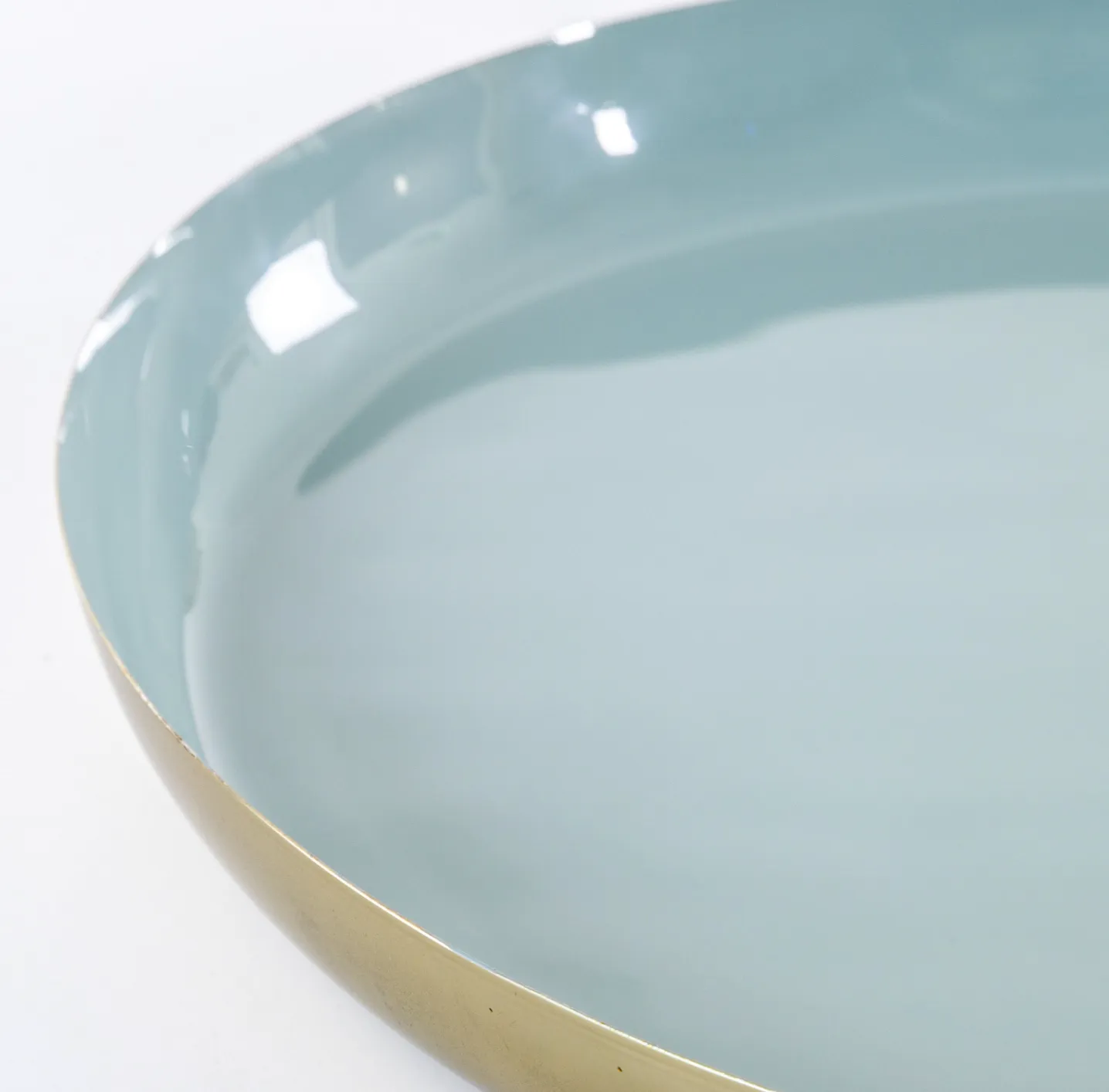 Mint Blue and Gold Aluminium Trays - Set of 2 Funky Chunky