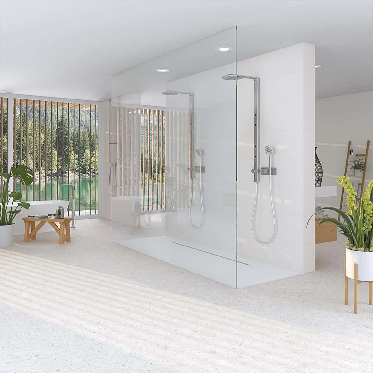 Miscela-R Blanco Terrazzo Effect Porcelain Tile 79x79cm Polished