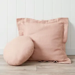 Mocka Linen Round Cushion - Coral Sand Mocka