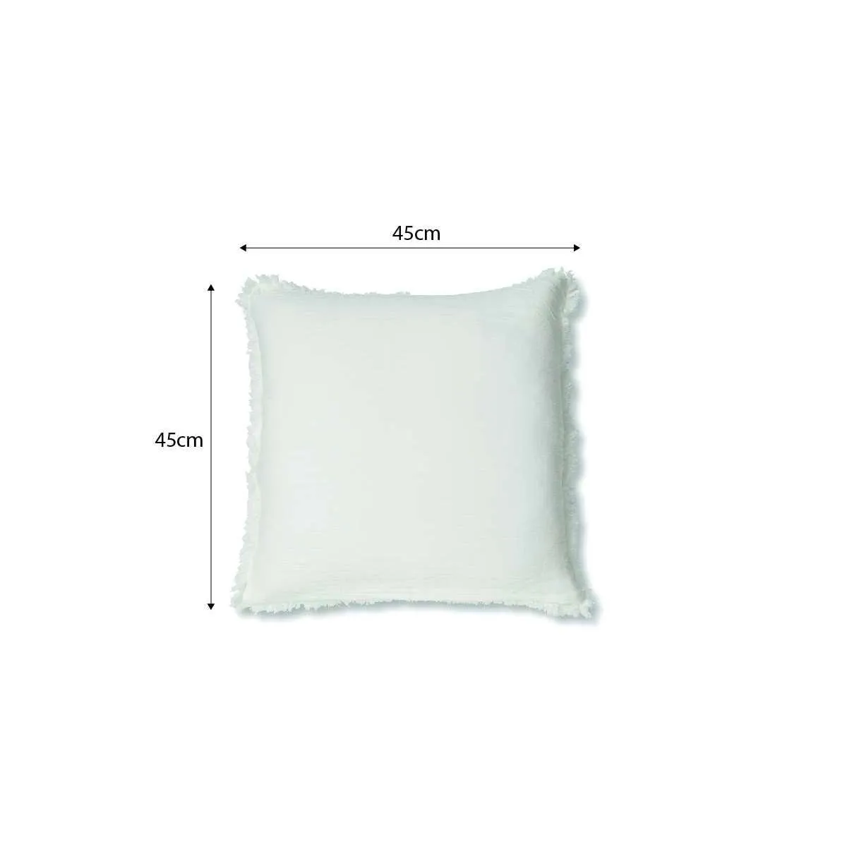 Molly Fringed Cotton Throw Cushion - Ivory Mocka