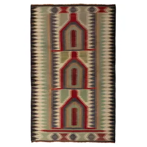 Multicolored Traditional Wool Rug - 3'4" x 5'5"