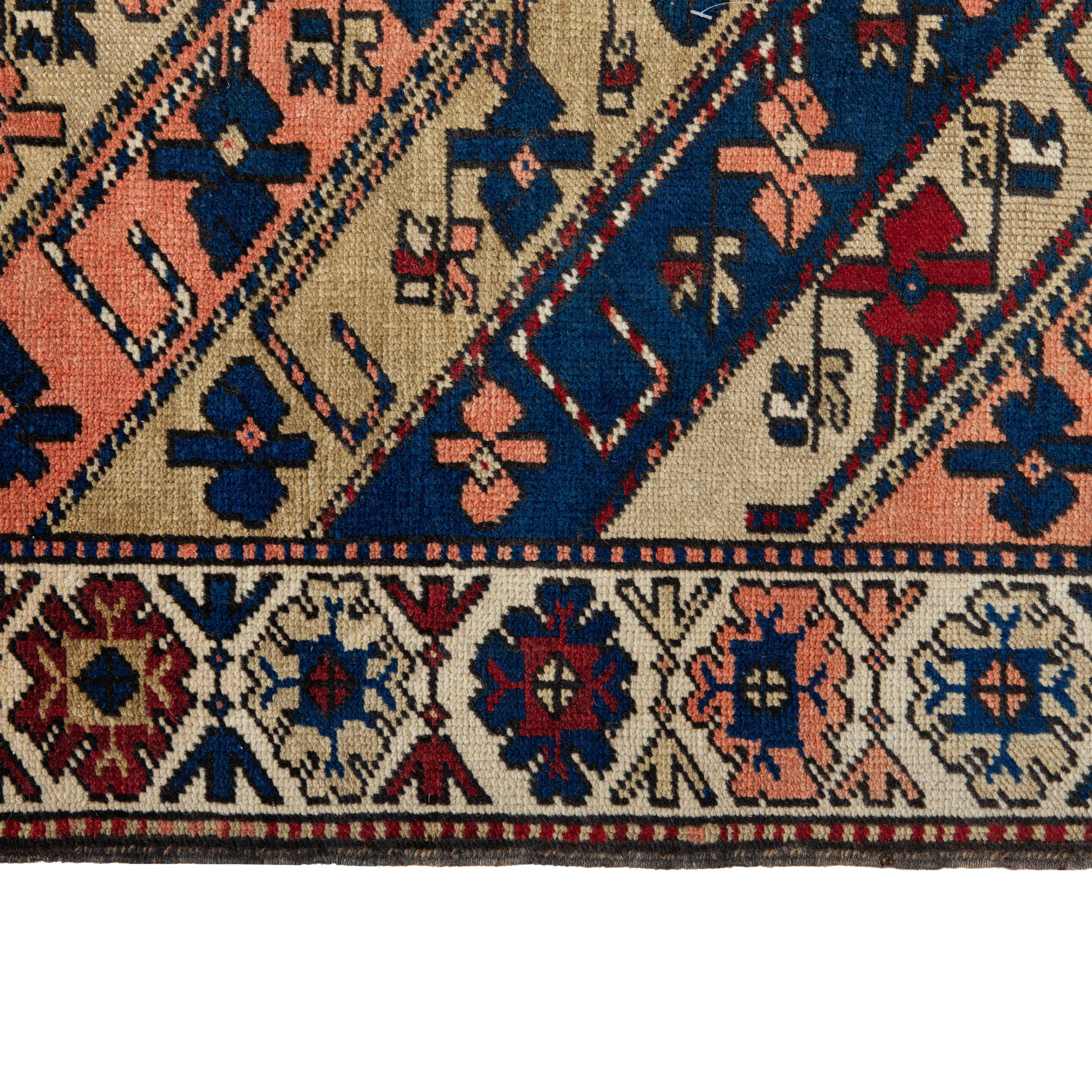 Multicolored Traditional Wool Runner - 3' x 12'