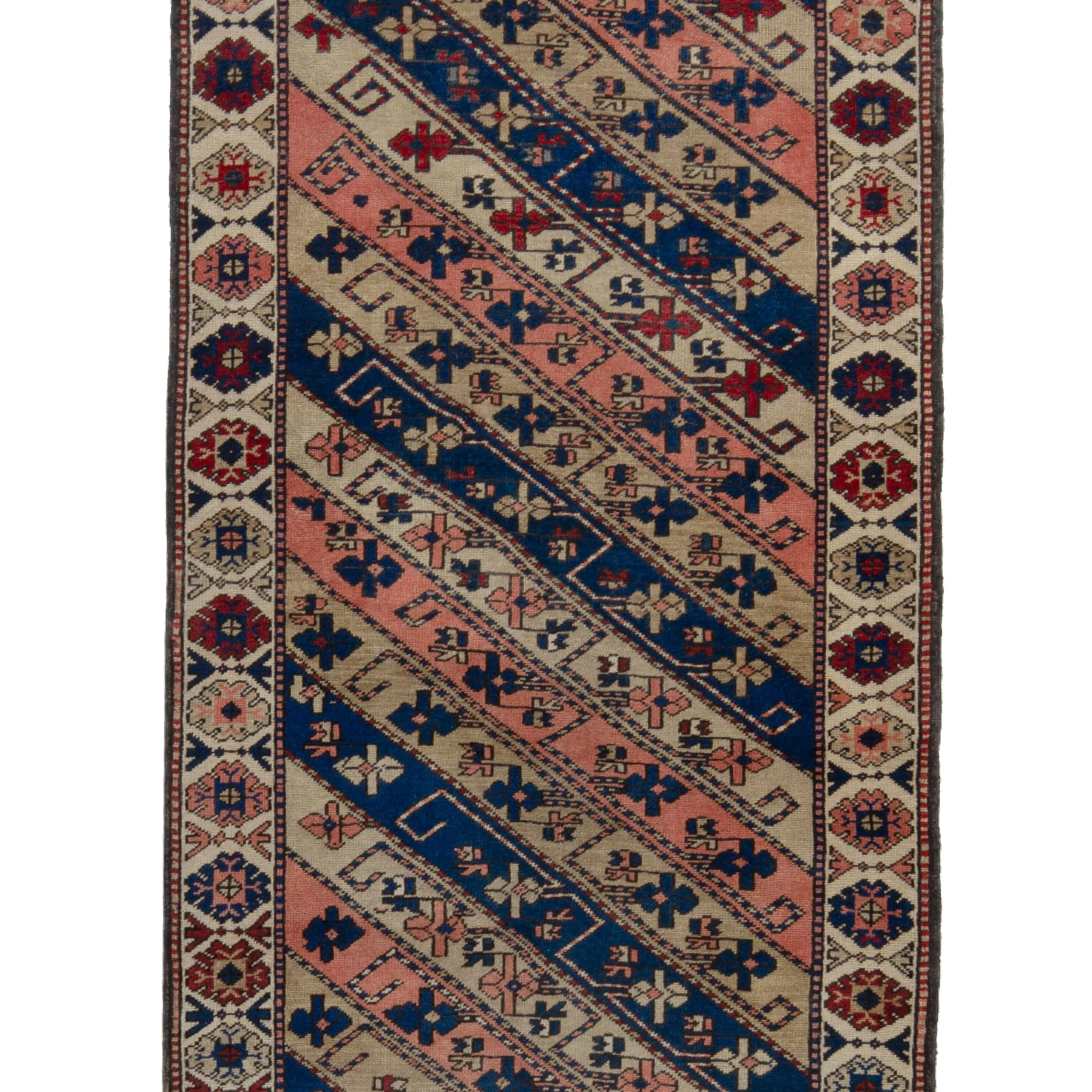 Multicolored Traditional Wool Runner - 3' x 12'