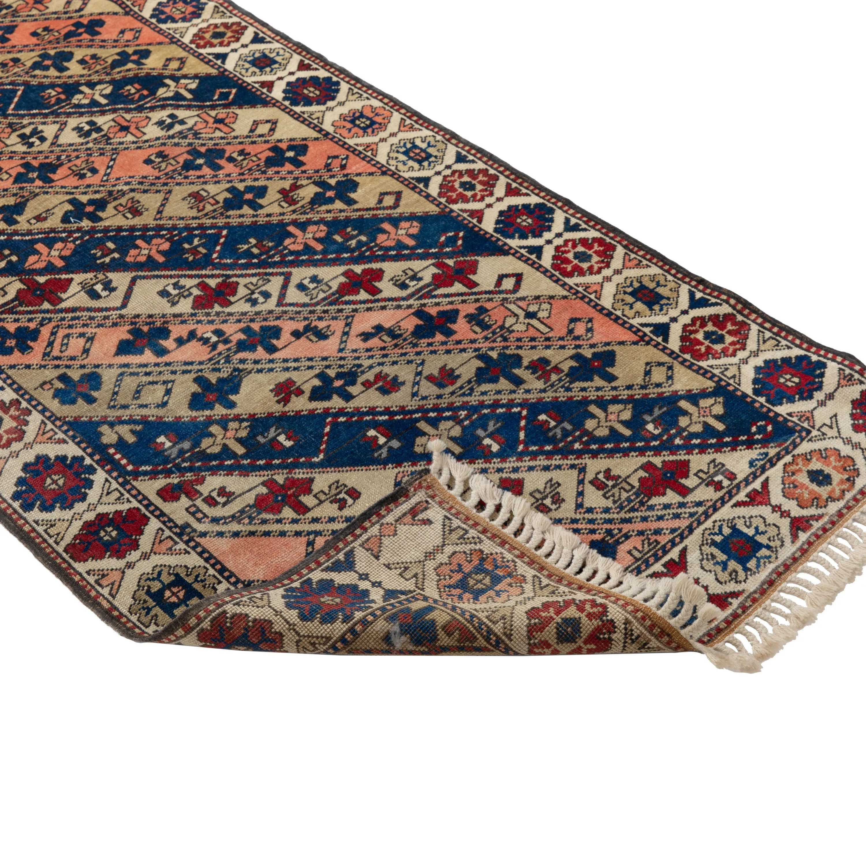 Multicolored Traditional Wool Runner - 3' x 12'