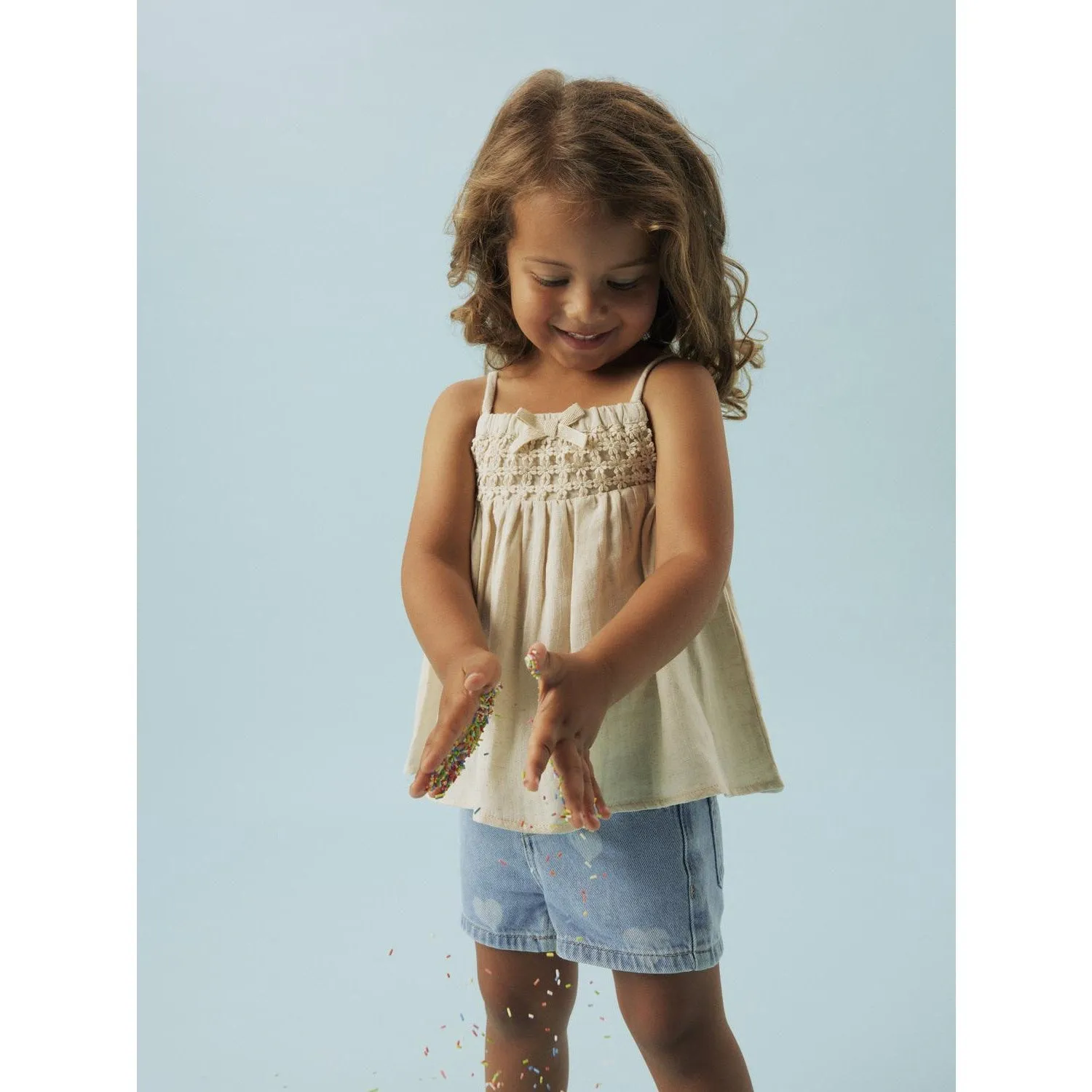 Name It Bleached Sand Jatti Strap Top