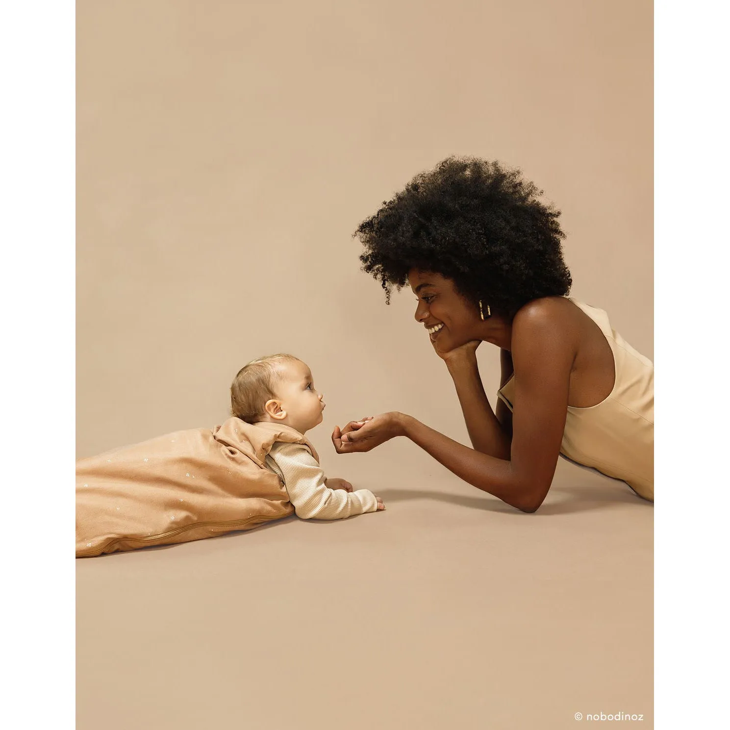 nobodinoz Cocoon Mid-Warm Sleeping Bag Blush Little Cherries