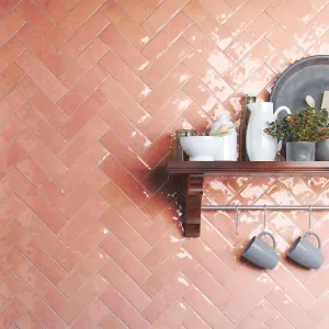 Nolita Rosa Porcelain Wall Tile 6.5x20cm Glossy