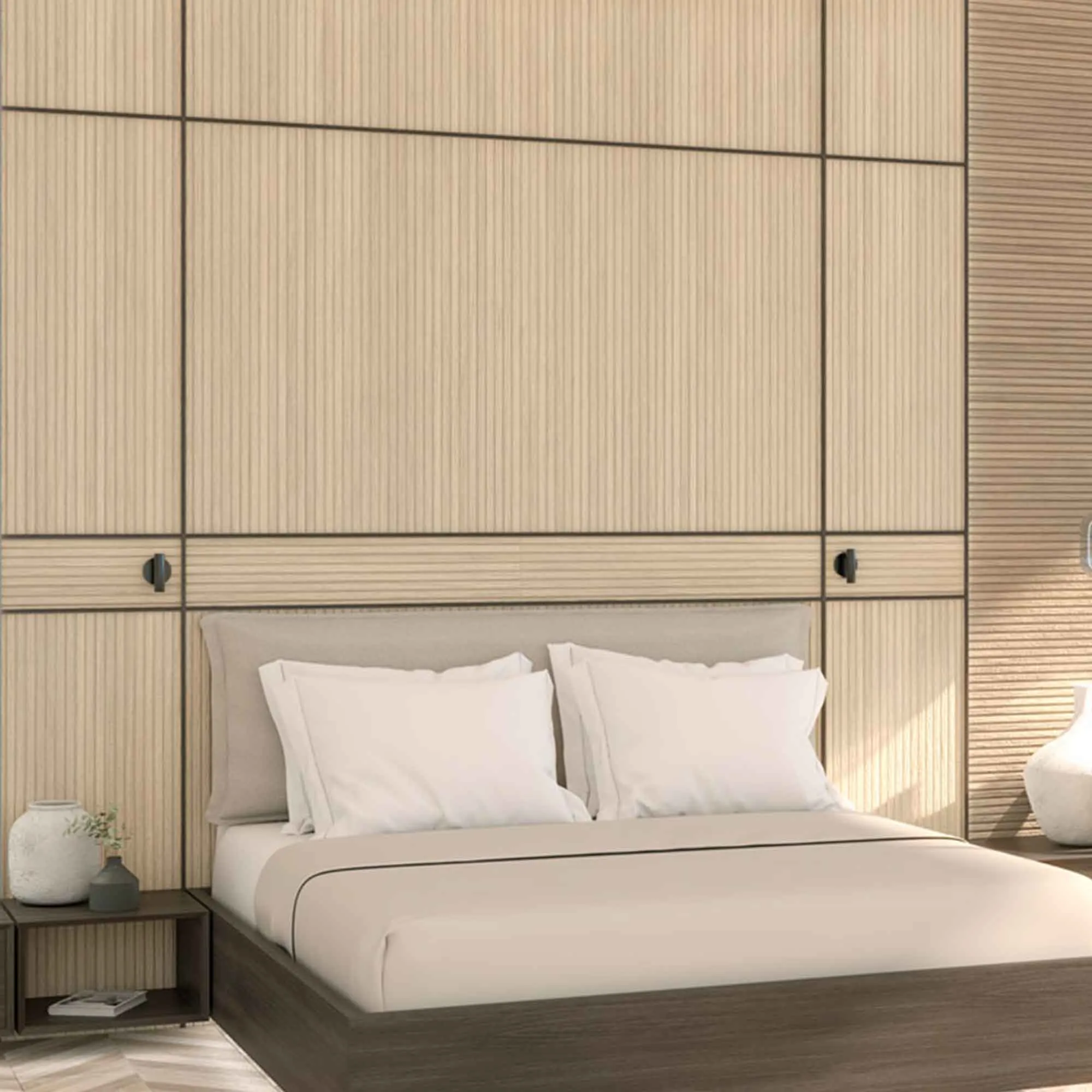 Nordic Maple Slat Decor Wood Effect Porcelain Tile 60x120cm Matt