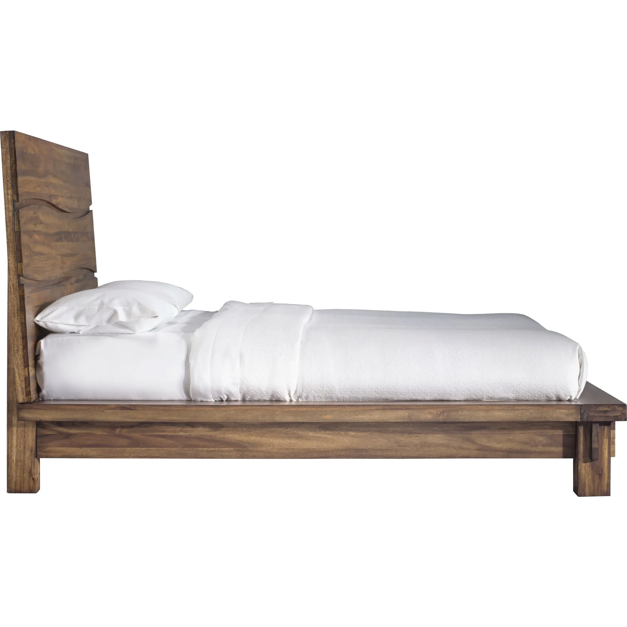 Ocean Solid Wood Platform Bed in Natural Sengon Modus