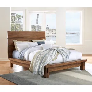 Ocean Solid Wood Platform Bed in Natural Sengon Modus
