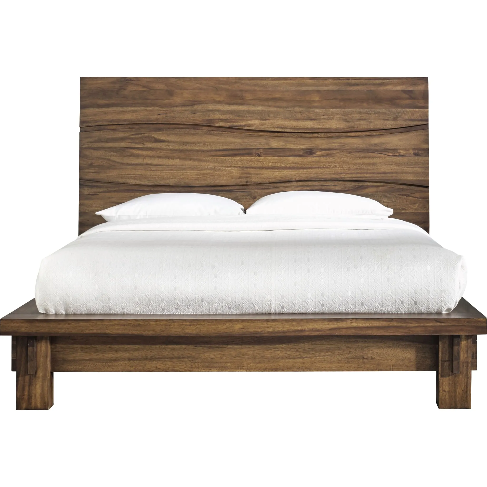 Ocean Solid Wood Platform Bed in Natural Sengon Modus