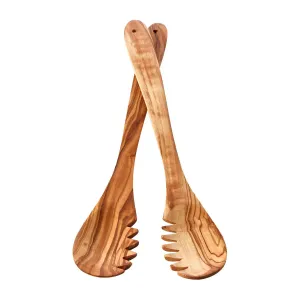 Olive Wood Salad Servers Funky Chunky
