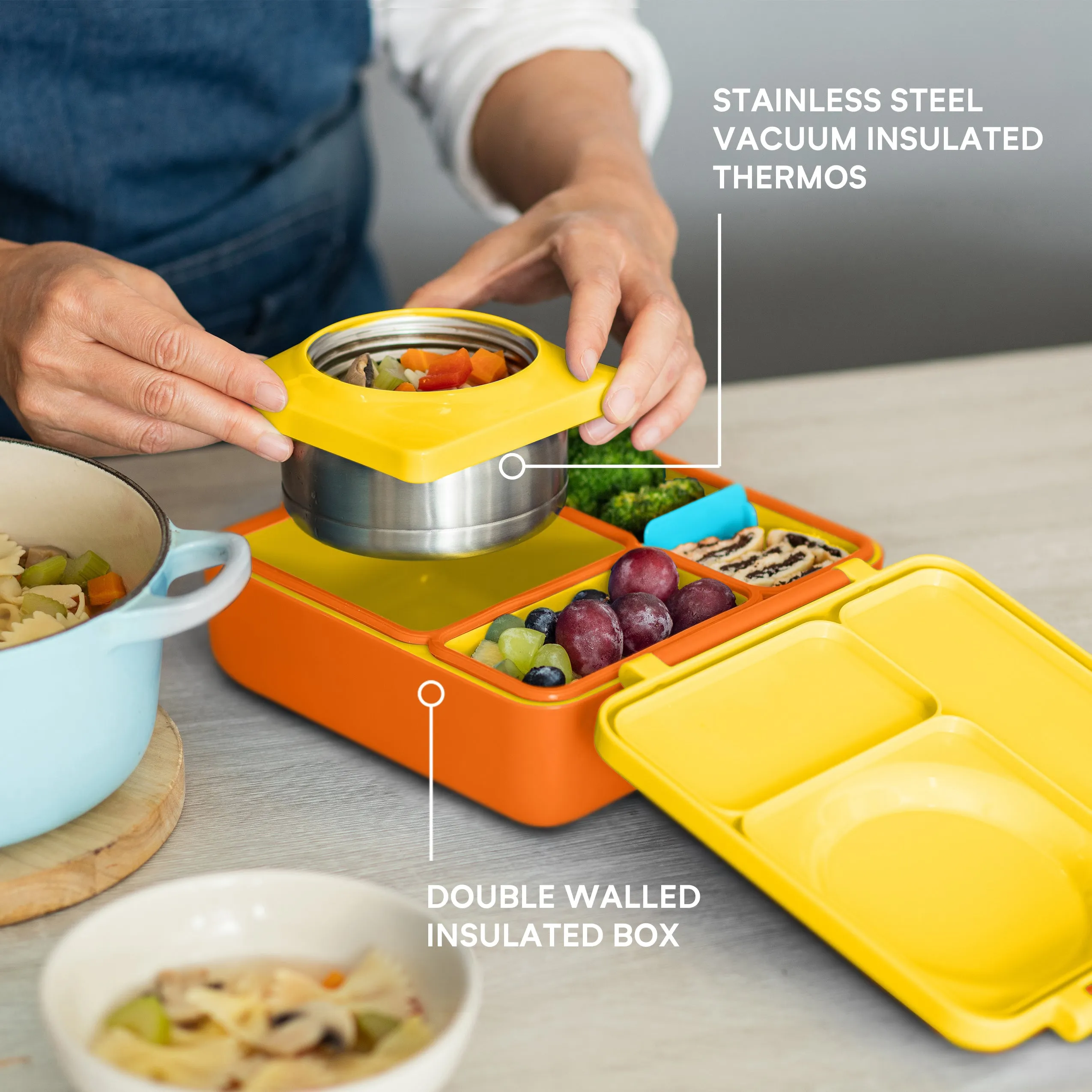 OmieBox Insulated Hot & Cold Bento Box V2 - Sunshine
