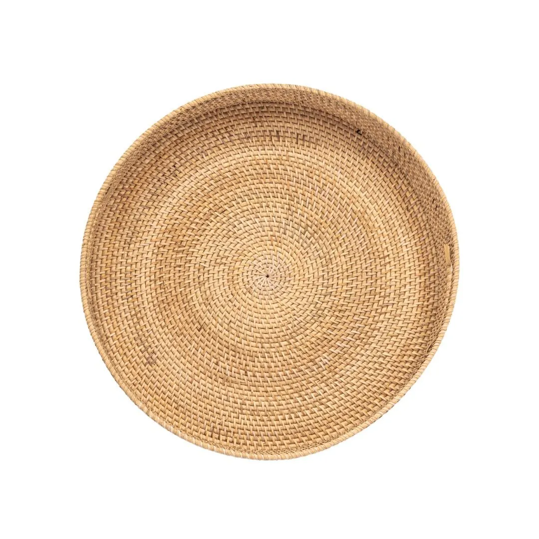 Organic Rattan Round Tray | 50cm Zoco Home