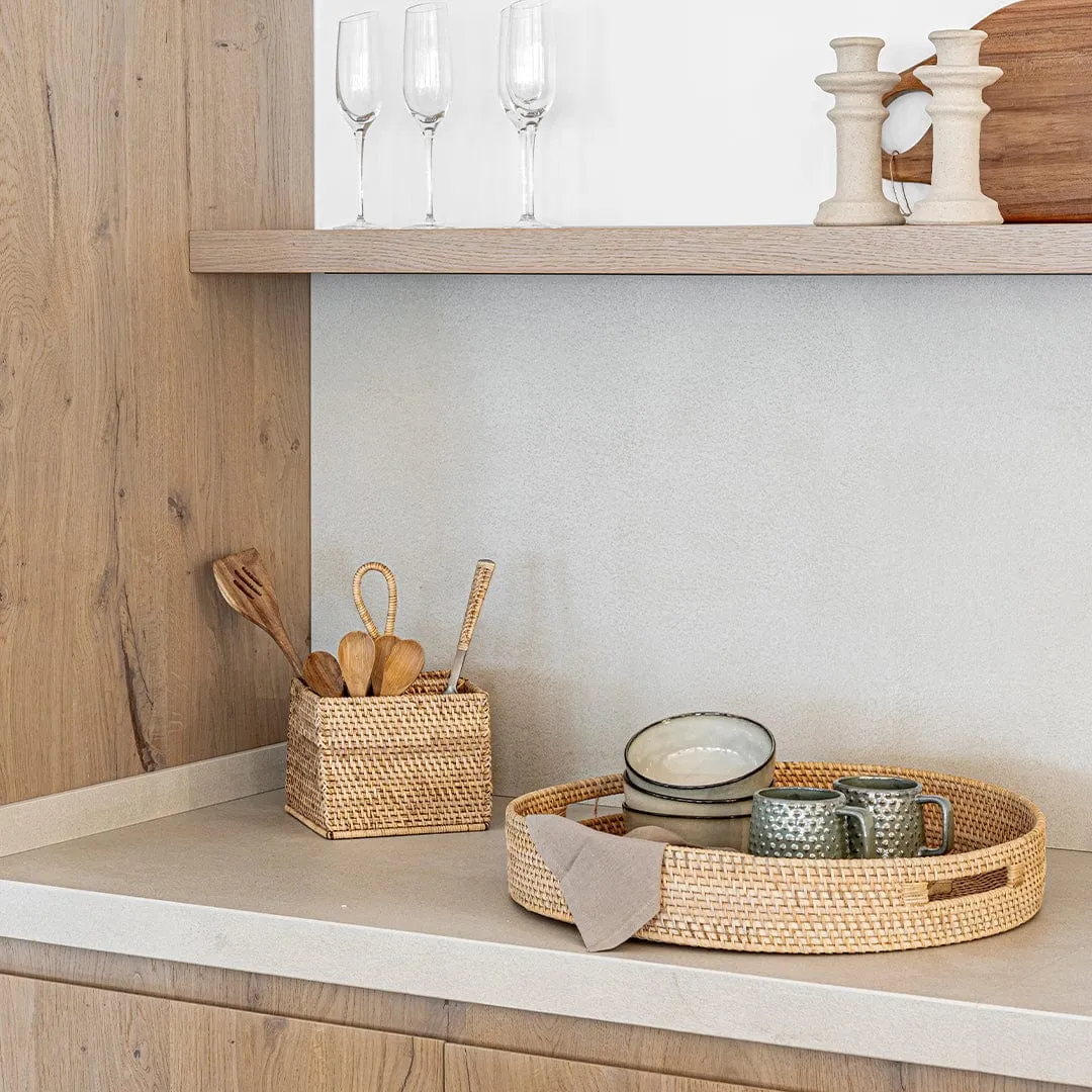 Organic Rattan Round Tray | 50cm Zoco Home