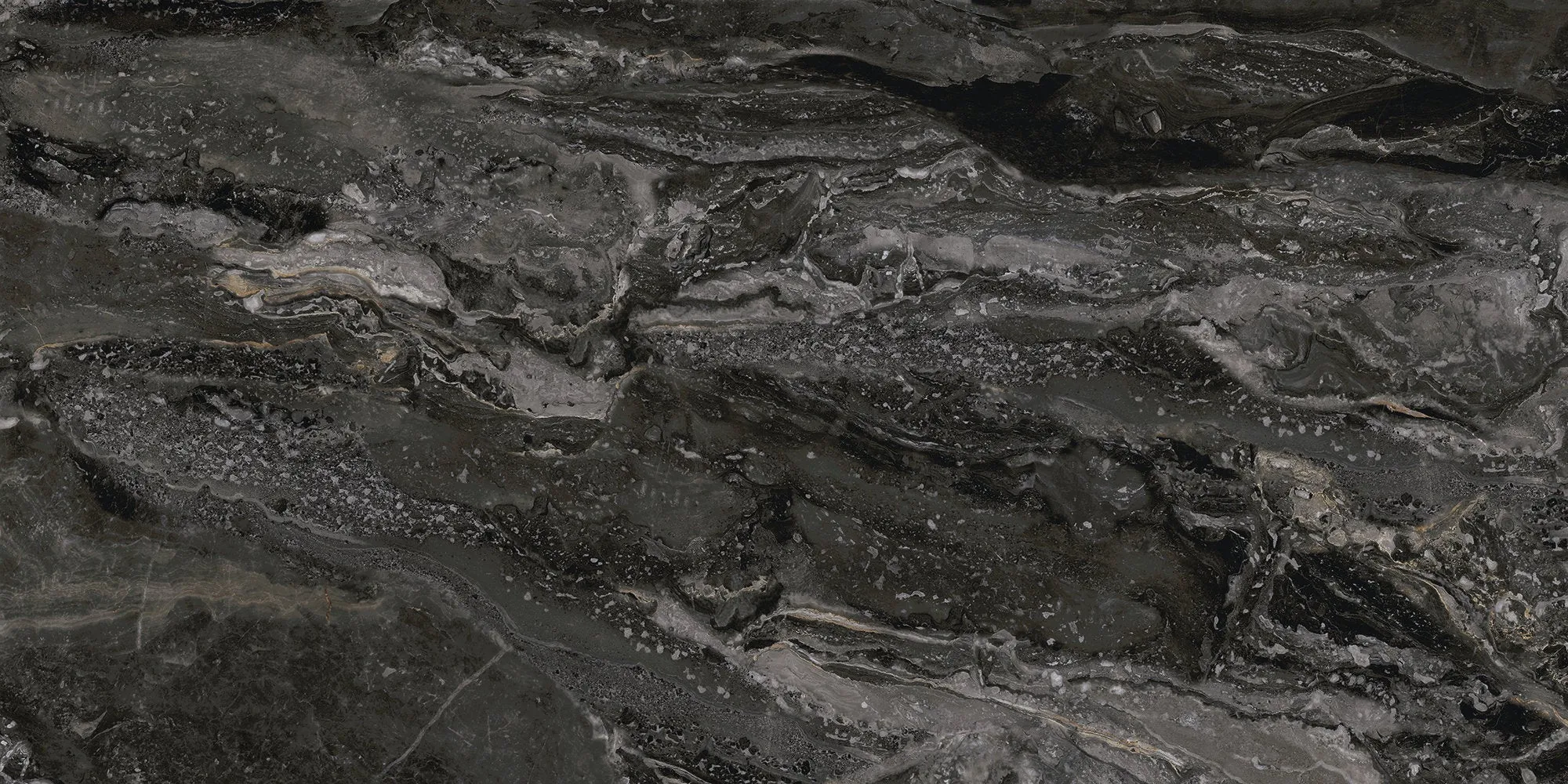 Orobico Dark Marble Effect Porcelain Tile 60x120cm Polished