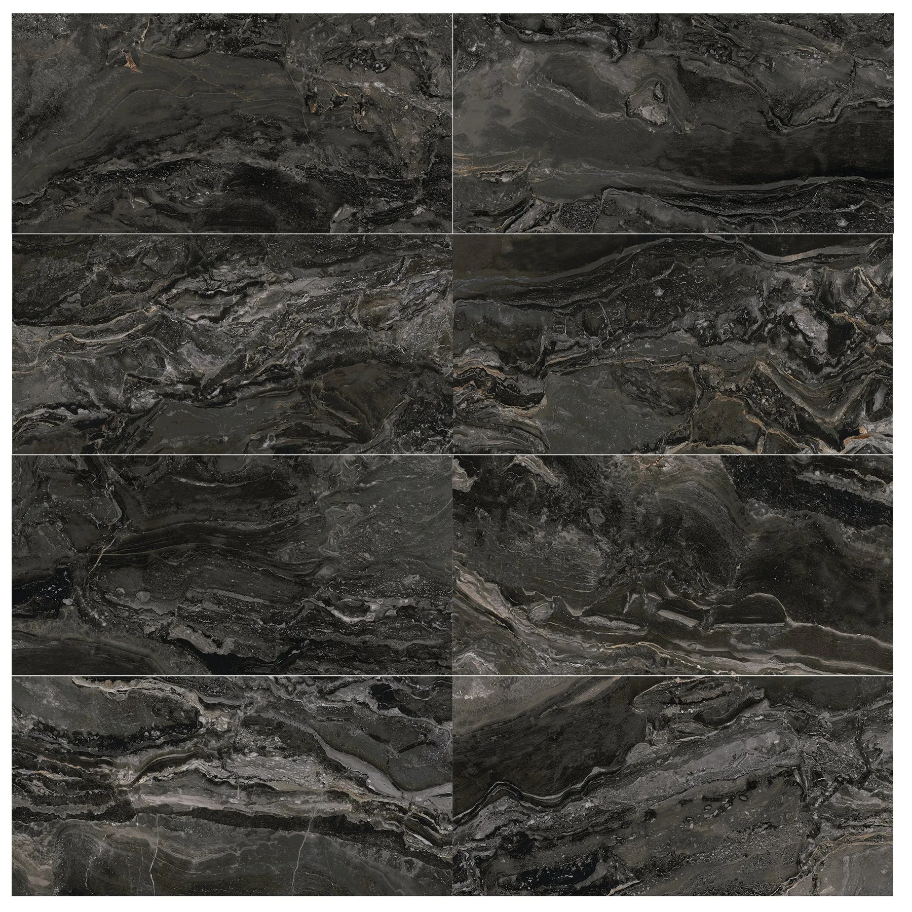 Orobico Dark Marble Effect Porcelain Tile 60x120cm Polished