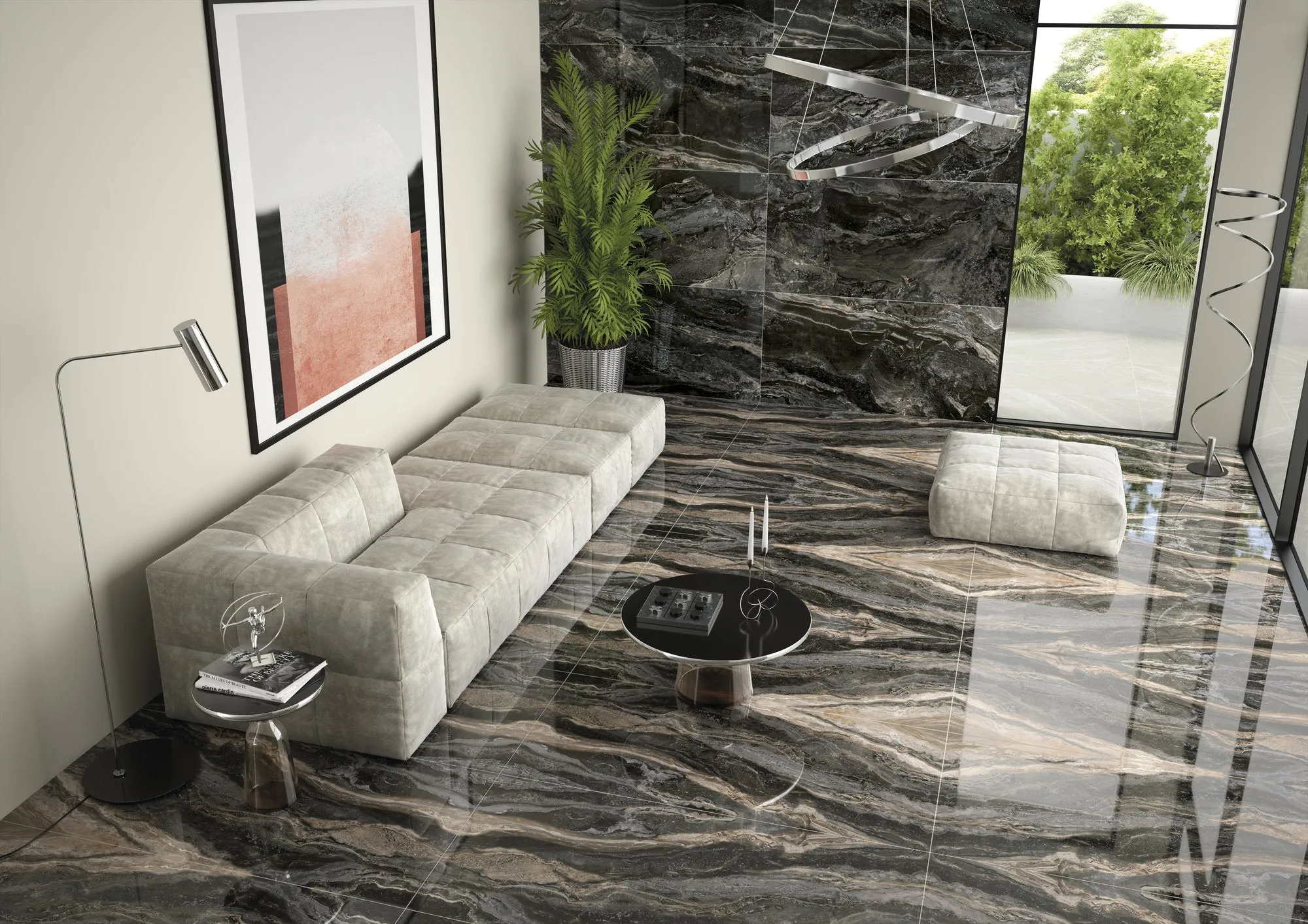 Orobico Light Marble Effect Porcelain Tile 60x120cm Polished
