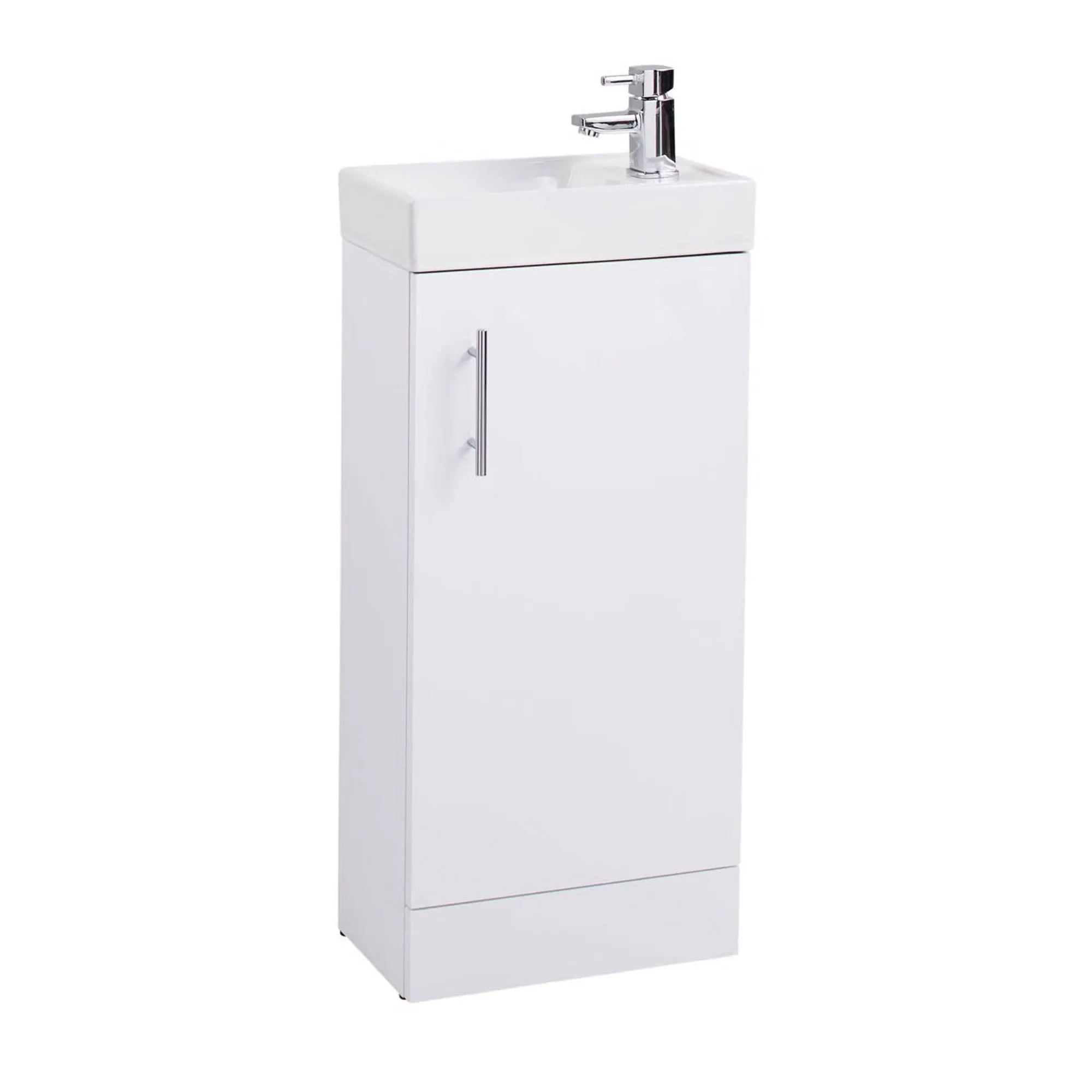 Oslo 400 Floorstanding Cloakroom Vanity Unit With Washbasin - Polar White