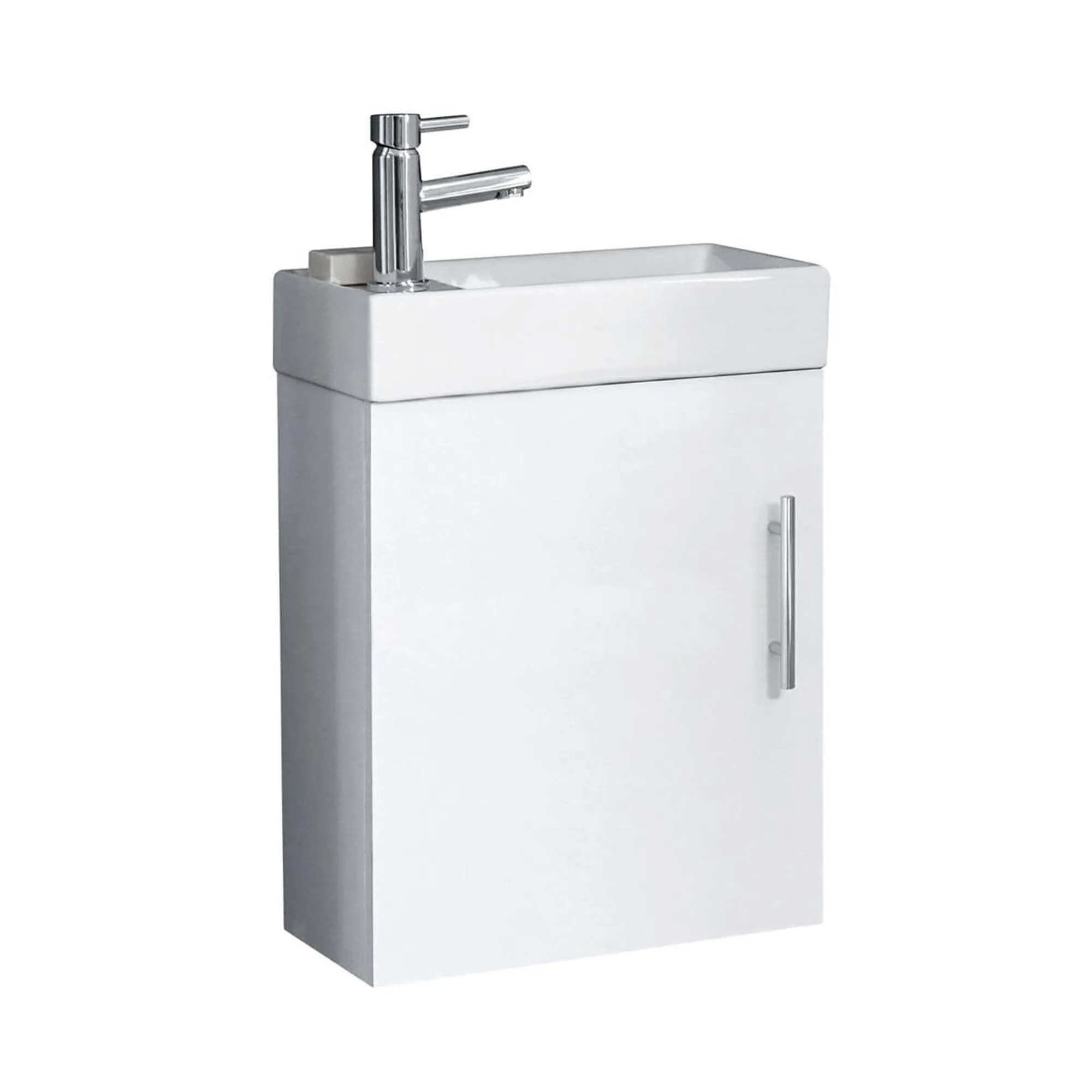 Oslo 400 Wall Mounted Cloakroom Vanity Unit With Washbasin - Polar White