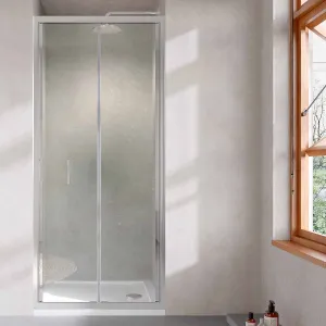 Oslo Bifold Shower Door In Recess - Chrome