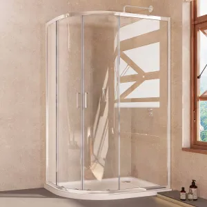 Oslo Offset Quadrant Double Sliding Shower Door - Chrome