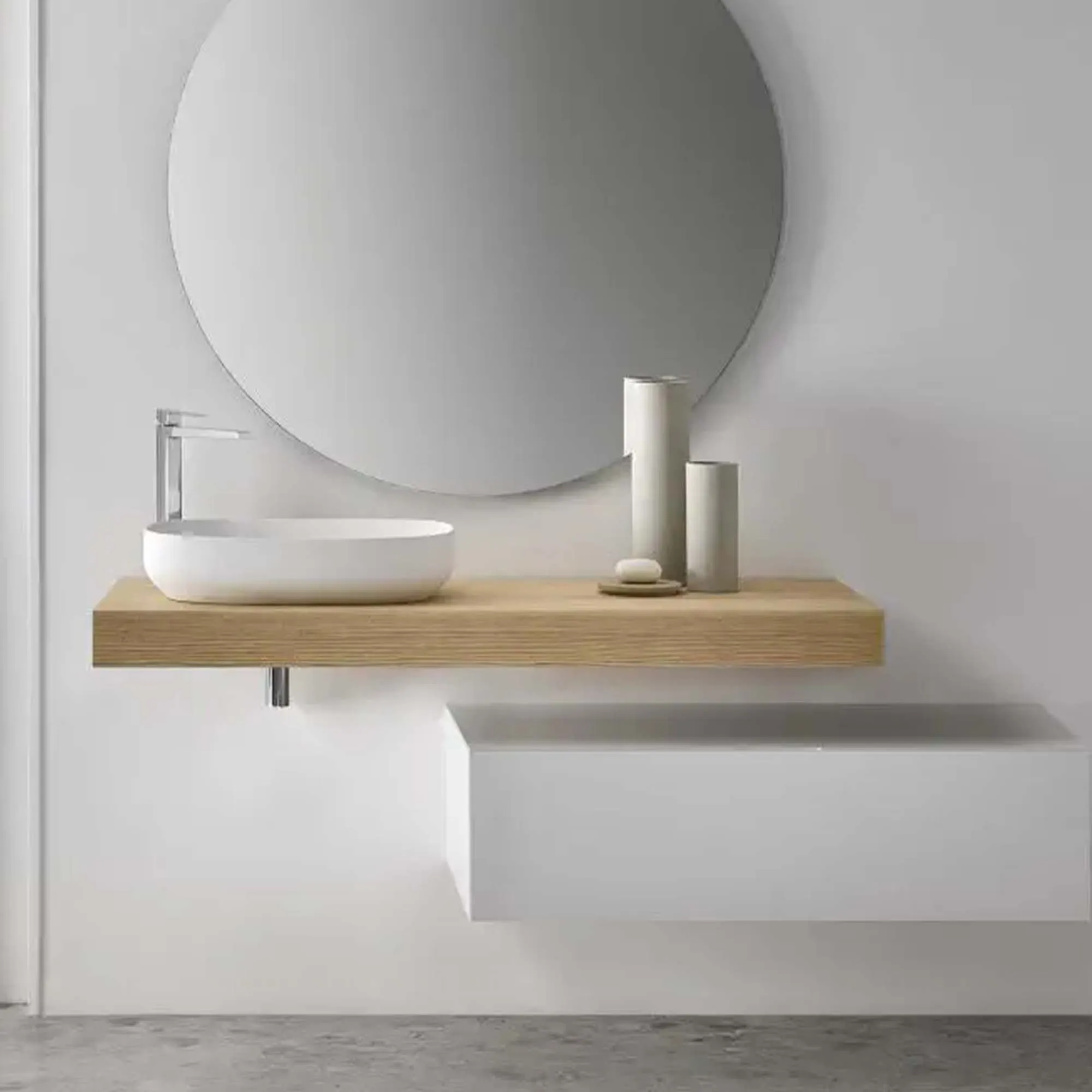 Oslo Oval 600 Solid Surface Countertop Basin with Waste - Matt White
