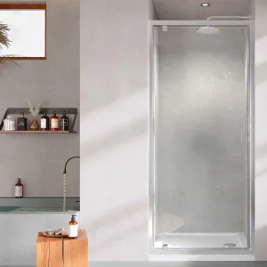 Oslo Pivot Shower Door In Recess - Chrome