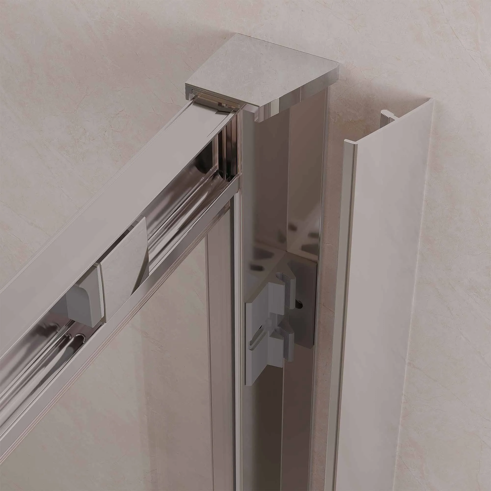Oslo Sliding Shower Door In Recess - Chrome
