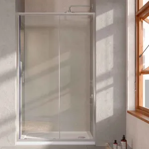 Oslo Sliding Shower Door In Recess - Chrome