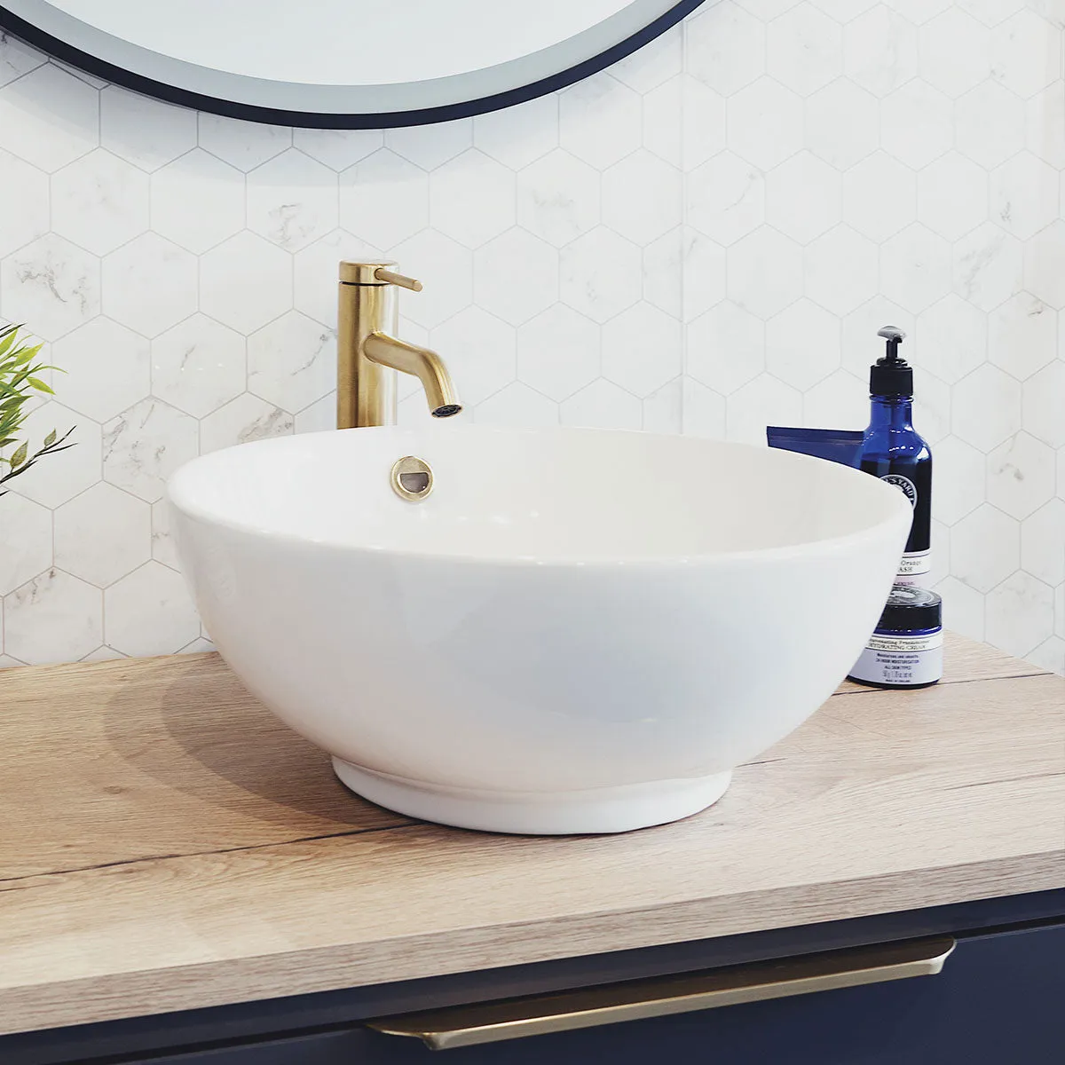 Ovalle Countertop Round Basin - White