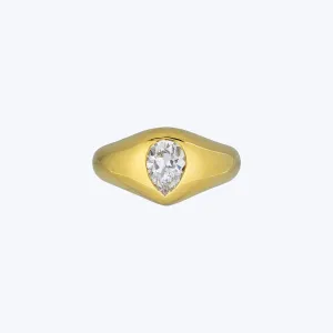 Pear Shape Diamond Bezel Ring