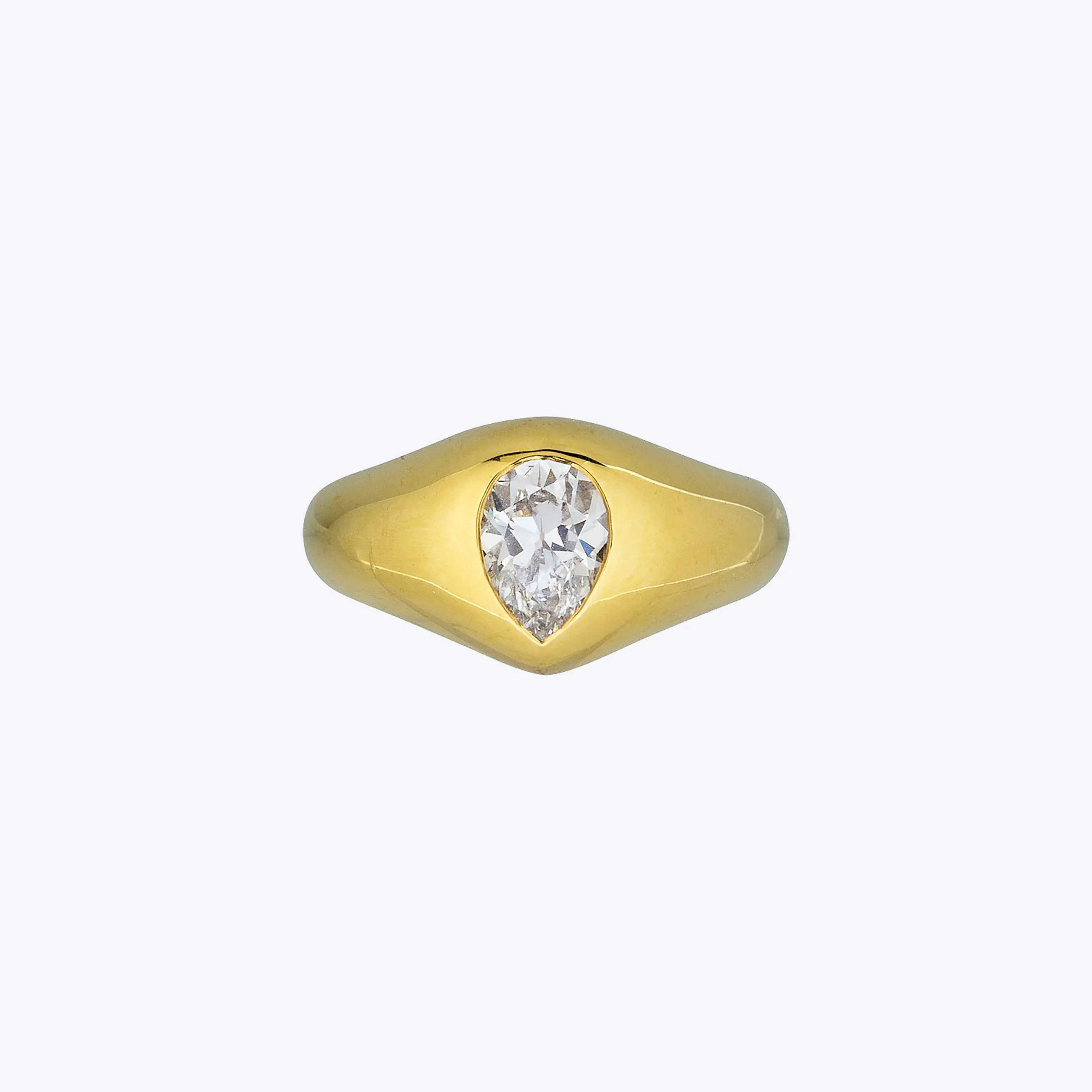 Pear Shape Diamond Bezel Ring